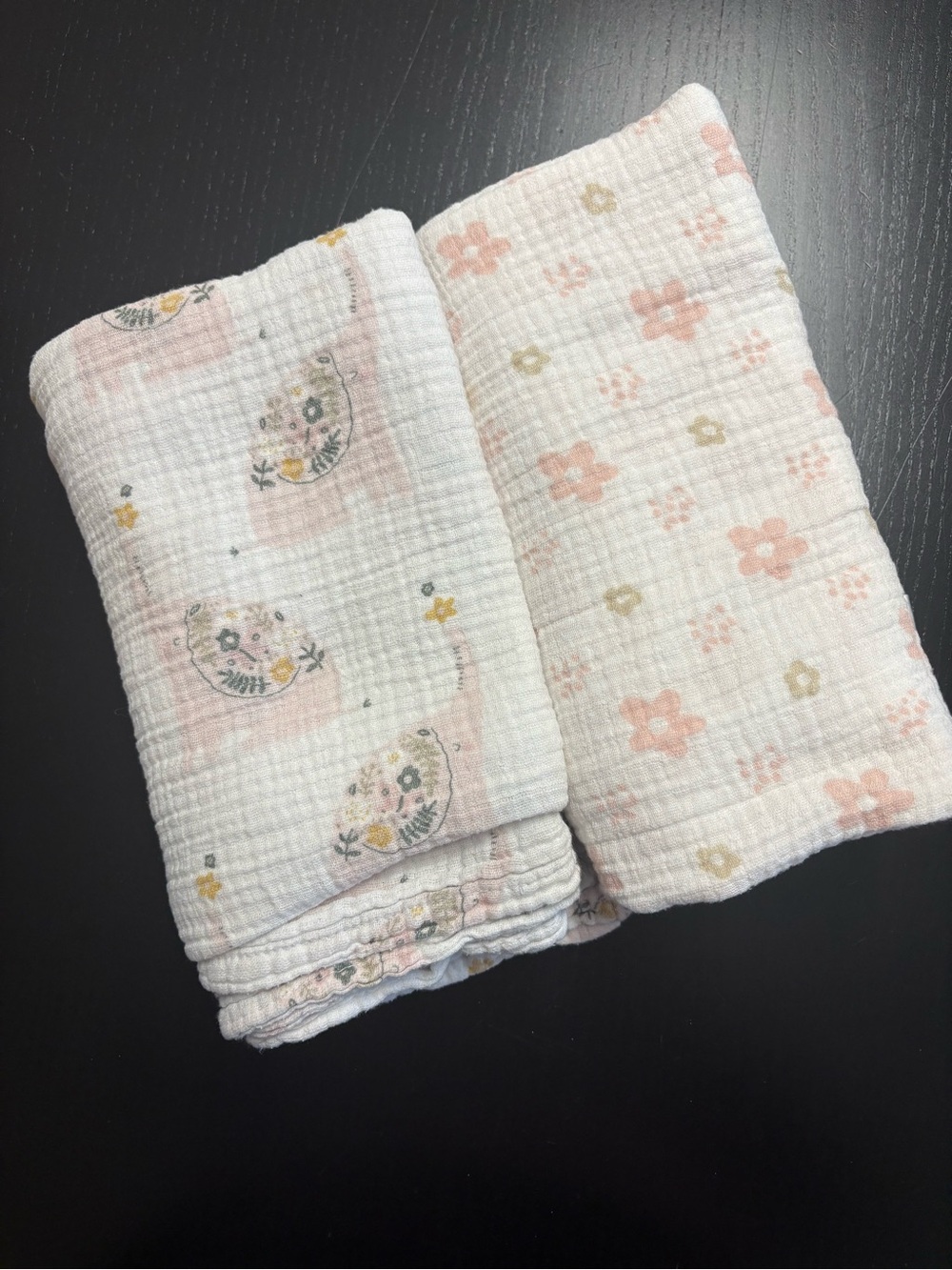 Set of 2 Koala Baby Muslin Swaddle Blankets- Elephant & Floral Pattern